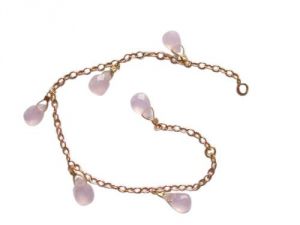 Gemshine - Damen - Armband - Vergoldet - Rosenquarz - Tropfen - Facettiert - Rosa - Grenverstellbar