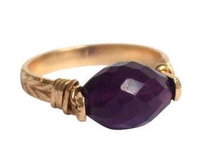 Gemshine - Damen - Ring - Spannring - Vergoldet - Amethyst - Violett