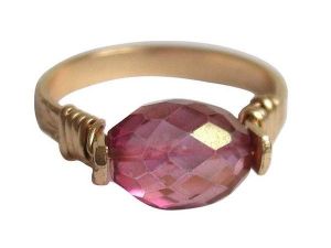 Gemshine - Damen - Ring - Spannring - Vergoldet - Turmalin - Rosa