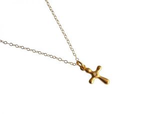 Gemshine - Damen - Halskette - Anhnger - Diamant - Brillant - 925 Silber - Vergoldet - Kreuz - 2 cm