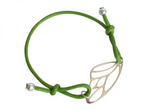 Gemshine - Damen - Armband - KNOTS Schmetterling Flgel - 925 Silber - Vergoldet - Grn - Grenverstellbar