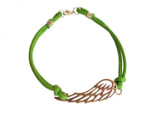 Gemshine - Damen - Armband - KNOTS WINGS - Bronze - Grn - Grenverstellbar