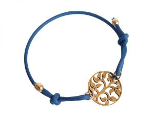 Gemshine - Damen - Armband - KNOTS Lebensbaum - Vergoldet - Blau - Grenverstellbar