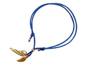 Gemshine - Damen - Armband - WINGS - 925 Silber - Vergoldet - Blau - Grenverstellbar