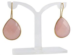 Gemshine - Damen - Ohrringe - 925 Silber - Vergoldet - Onyx - Rosa - CANDY - Tropfen - 3,5 cm