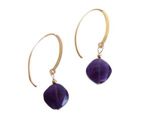 Gemshine - Damen - Ohrringe - Vergoldet - Amethyst - Facettiert - Violett - 2 cm