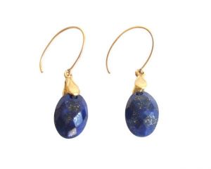 Gemshine - Damen - Ohrringe - Vergoldet - Lapis Lazuli - Blau - 2 cm