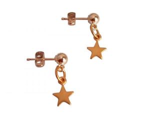 Gemshine - Damen - Ohrringe - 925 Silber - Vergoldet - STAR - 1 cm