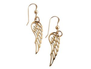 Gemshine - Damen - Ohrringe - WINGS - 925 Silber - Vergoldet - 3 cm