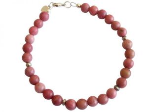 Gemshine - Damen - Armband - Edelstein - Rosa - 925 Silber - 6 mm