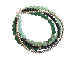 Gemshine - Damen - Armband Set - Fresh Mint Silber - Aventurin - Grn - 925 Silber