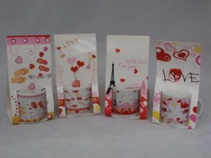 4 Mini-Tassen love aus Keramik