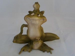 Frosch-Familie, ca. 14,5 cm hoch