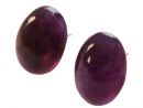 Gemshine - Damen - Ohrringe - Vergoldet - Amethyst - Violett - Cabochon - 14 mm