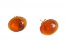 Gemshine - Damen - Ohrringe - Vergoldet - Bernstein - Gelb - Orange - Cabochon - 8 mm