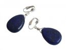 Gemshine - Damen - Ohrringe  - Ohrclips - 925 Silber - Lapis Lazuli - Tropfen - Blau - 2 cm