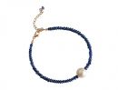 Gemshine - Damen - Armband - Vergoldet - Saphir - Blau - Perle - Wei