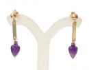 Gemshine - Damen - Ohrringe  - Vergoldet - Amethyst - Tropfen - Facettiert - Violett - 3 cm