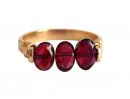 Gemshine - Damen - Ring - Spannring - Vergoldet - Granat - Dunkelrot