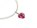 Gemshine  - Damen - Herz - Halskette - Anhnger - Vergoldet - Rosa - MADE WITH SWAROVSKI ELEMENTS - 45 cm