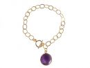 Gemshine - Damen - Armband - Vergoldet - Amethyst - Violett - CANDY