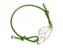 Gemshine - Damen - Armband - KNOTS Schmetterling Flgel - 925 Silber - Vergoldet - Grn - Grenverstellbar