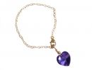 Gemshine  - Damen - Herz - Armband - Vergoldet - Violett - Blau - MADE WITH SWAROVSKI ELEMENTS - Grenverstellbar