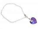 Gemshine  - Damen - Herz - Armband - 925 Silber - Violett - Blau - MADE WITH SWAROVSKI ELEMENTS - Grenverstellbar