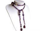 Gemshine - Damen - Halskette  - Lariat - Vergoldet - Amethyst - Violett - 120 cm