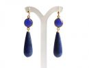 Gemshine - Damen - Ohrringe - Vergoldet - Onyx - Lapis Lazuli - Blau - PARTY DROPS - 5 cm