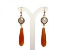 Gemshine - Damen - Ohrringe - Vergoldet - Karneol - Rauchquarz - Orange - Braun - PARTY DROPS - 5 cm