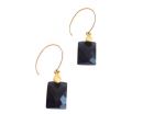 Gemshine - Damen - Ohrringe - Vergoldet - Onyx - Schwarz - 2 cm