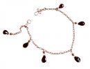 Gemshine - Damen - Armband - Rose Vergoldet - Granat - Rot - Tropfen - Facettiert