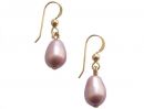 Gemshine - Damen - Ohrringe - Perlen - Rose - Lavendel - Tropfen - Vergoldet - 11 mm