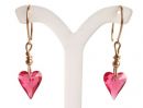 Gemshine  - Damen - Herz - Ohrringe - Vergoldet - Wild Heart - *Indian Pink* - Rosa - MADE WITH SWAROVSKI ELEMENTS - 2 cm