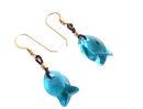 Gemshine - Damen - Ohrringe - Fisch - *Indicolite* - Blau - Vergoldet - MADE WITH SWAROVSKI ELEMENTS - 2 cm