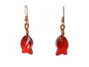 Gemshine - Damen - Ohrringe - Fisch - *Red Magma* - Rot - Vergoldet - MADE WITH SWAROVSKI ELEMENTS - 2 cm