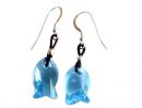 Gemshine - Damen - Ohrringe - Fisch - *Aquamarin* - Blau - 925 Silber - MADE WITH SWAROVSKI ELEMENTS - 2 cm