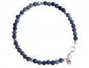 Gemshine - Damen - Armband - Lapis Lazuli - Blau - 925 Silber - 4 mm