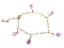 Gemshine - Damen - Armband - Vergoldet - Rosenquarz - Facettiert - Tropfen - Rosa