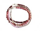 Gemshine - Damen - Armband Set - Red Berry Silber - Granat - Rosenquarz - Rot - Rosa - 925 Silber