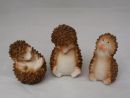 3 niedliche Igel aus Polyresin