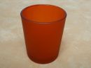 Votivglas orange aus satiniertem Glas